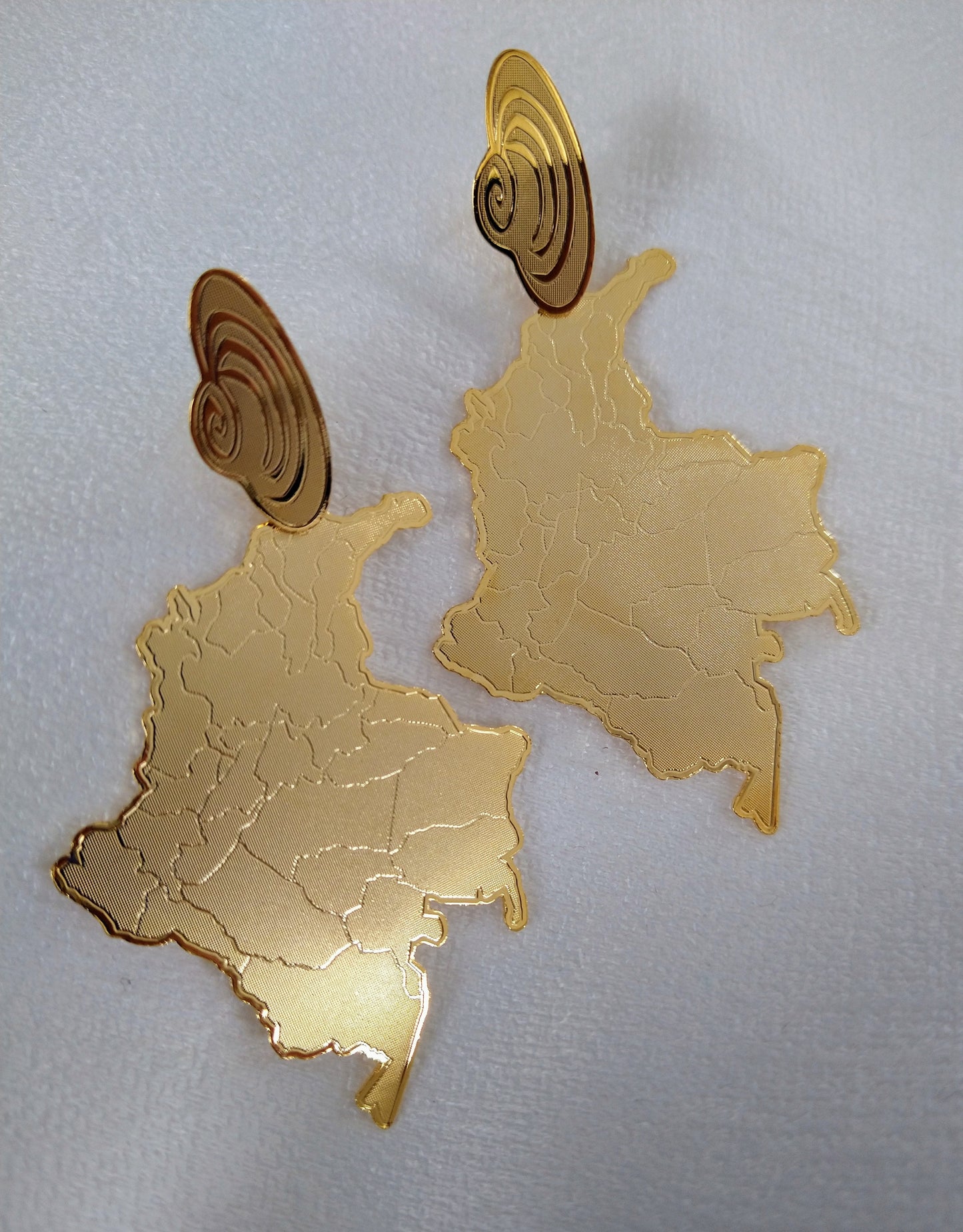 Aretes en Bronce Mapa Colombia